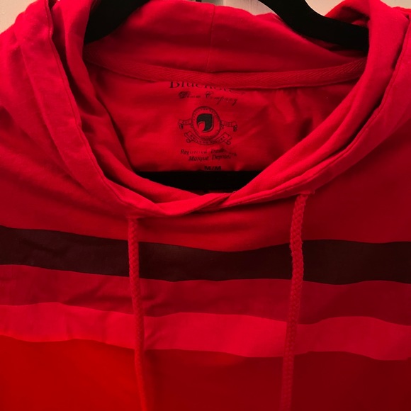 Red Hooded Long Sleeve Shirt - Picture 3 of 3